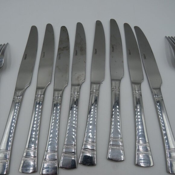 Pfaltzgraff Flatware Mix Lot 28 Pieces Sapphire Pattern Stainless Steel - Picture 11 of 16